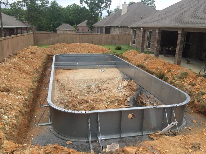 A pool install in progress.