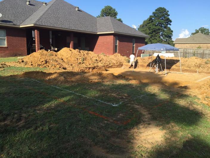 Laying out the pool for the install