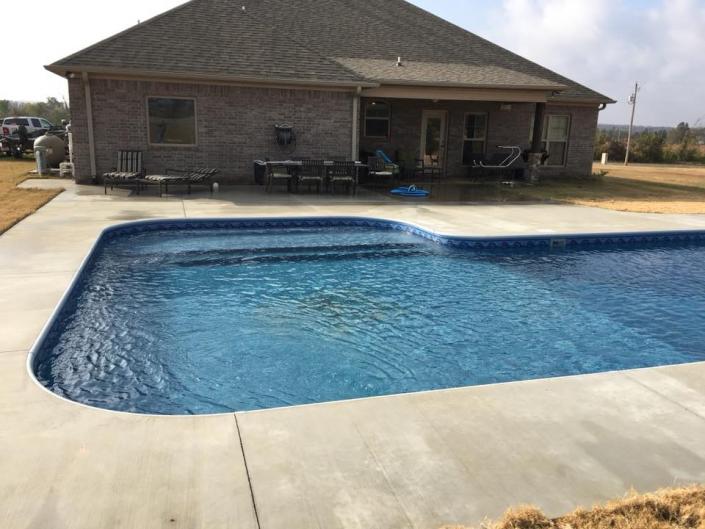 The finished pool install at this home.